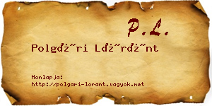Polgári Lóránt névjegykártya